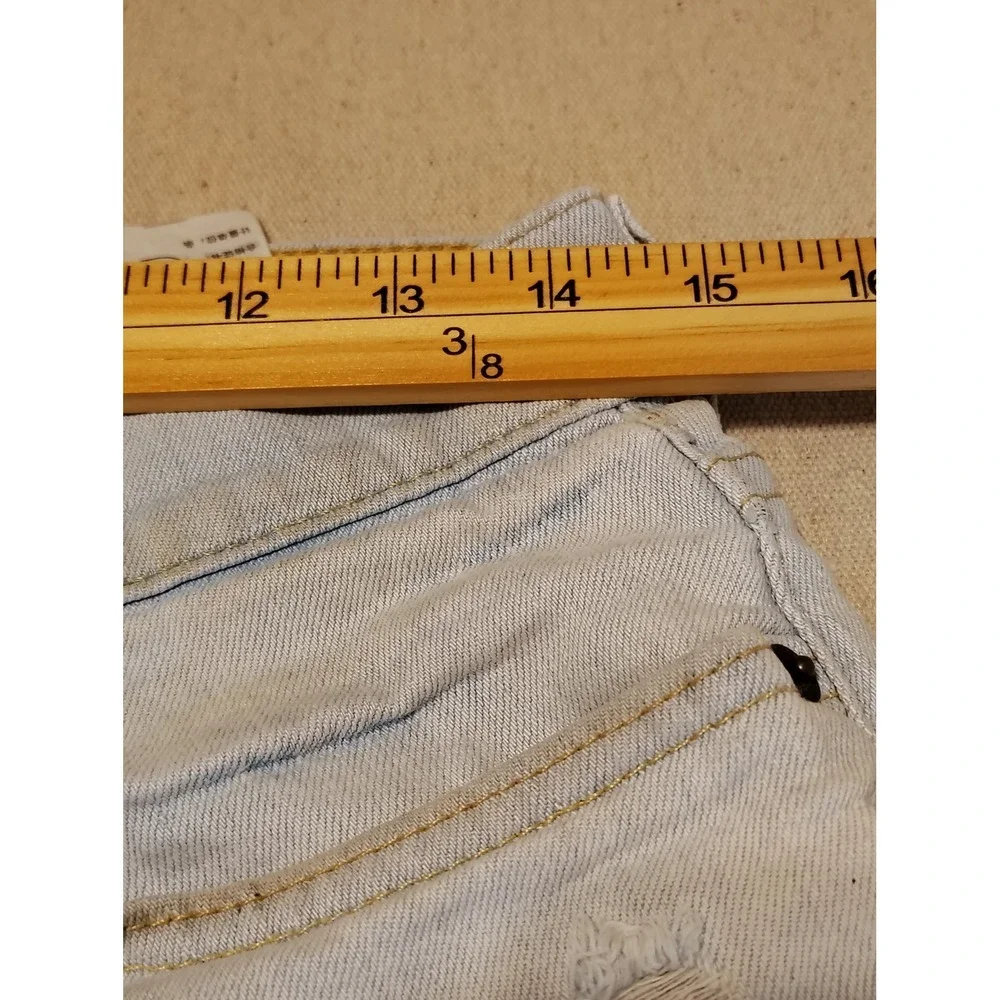Hollister Epic Flex Skinny Denim Shorts Light Wash Distressed Mens 29 9 Inseam